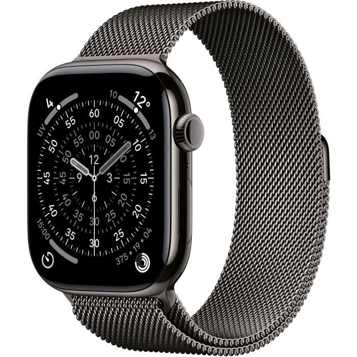 Apple Watch Series 11 GPS + Cellular - 46mm - Boîtier Slate Titanium - Bracelet Slate Milanese Loop - M/L