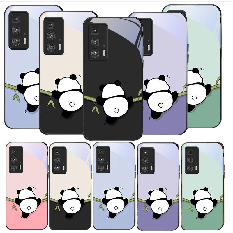 Cute and Adorable Panda For Motorola Moto Edge 20 Lite 30 Pro 40 Neo 50 Ultra G45 G54 G55 G75 G84 G85 GPlay 23 Glass Phone Case