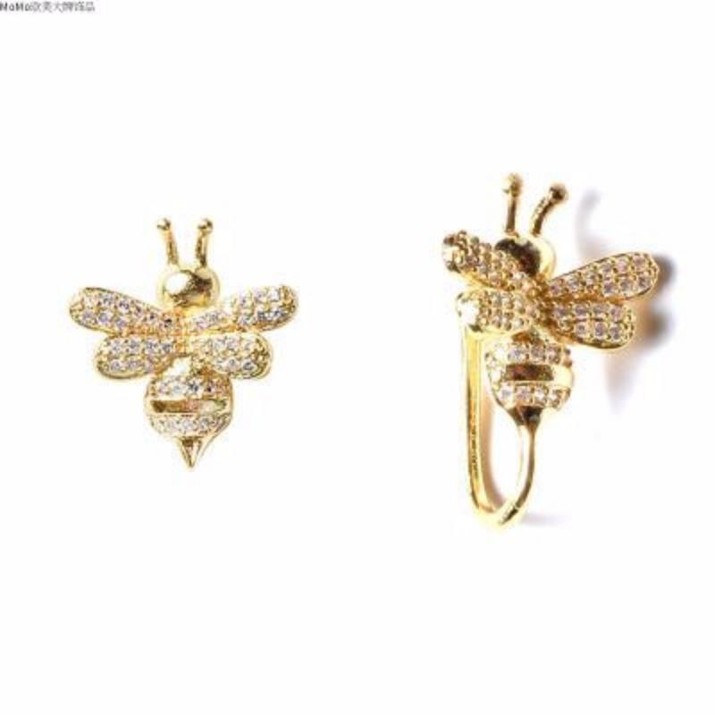 Korean Fashion 925 Sterling Silver Flower Inlaid Diamond Ear Clip For Women Non Pierced