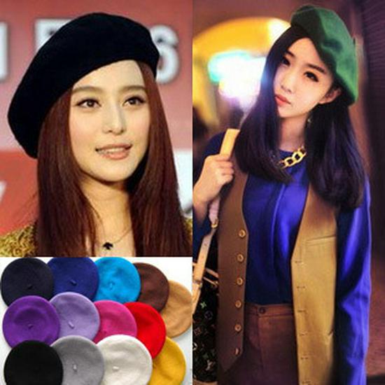 Korean Style Autumn & Winter Imitation Wool Beret Hat for Women