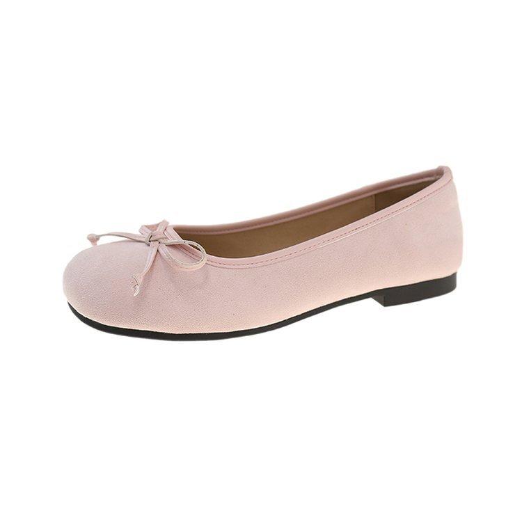 

French Mary Jane single shoes women s gentle evening breeze flat ballet shoes one pedal spring and summer with skirts Doudou shoes 40 рожевий