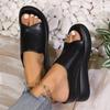 Fashion Slippers Black Wedge Platform 2025 New Women Sandals Women Open Toe Women Orthopedics Thick Bottom Beach High Heels Slide