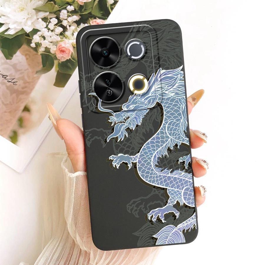 For Itel P65 4G Phone Case Cute Rabbit Painted Liquid Soft Silicone Bumber Shell For Itel P 65 4G Capa P671L Back Cover