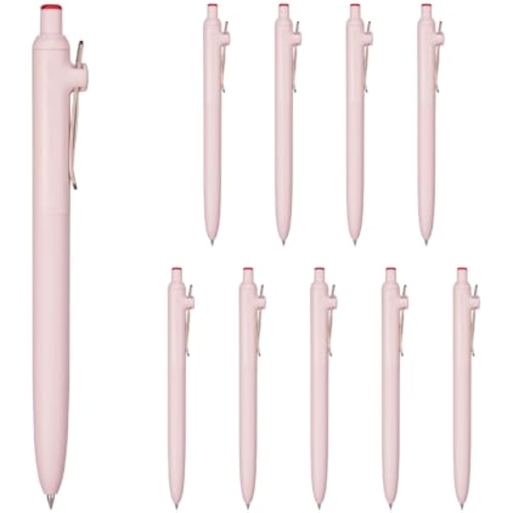 Mitsubishi Pencil Water-based Ballpoint Pen Uniball Zento Basic 0.38 Red 10 Pack UBNZS38.15 10P