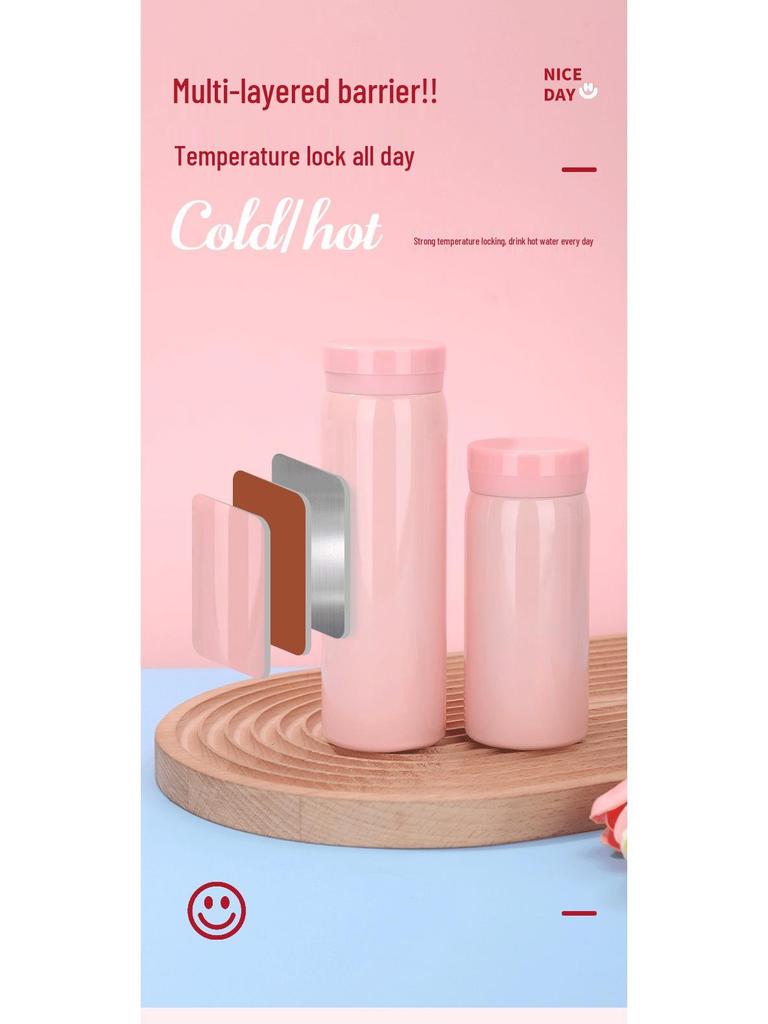 Compact 304 Stainless Steel Vacuum Cup - Portable Insulated Water Cup for Men & Women with Customization Options