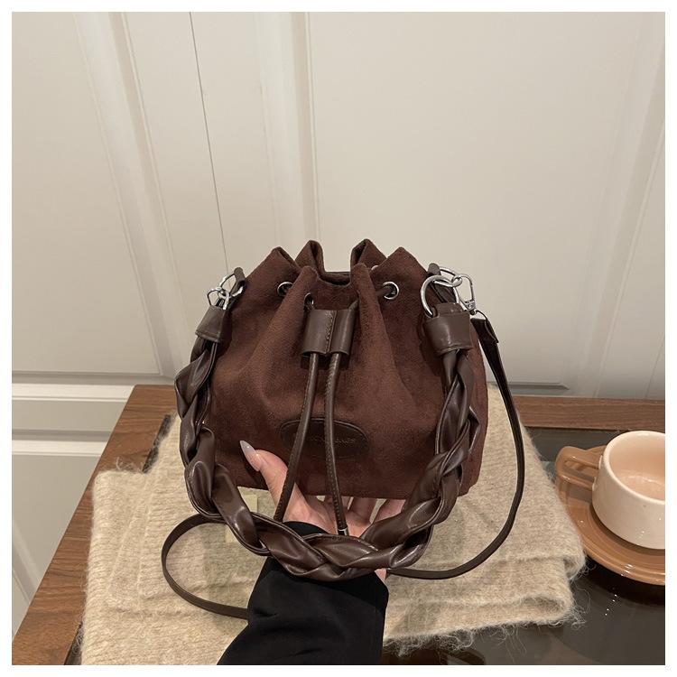 Spring New Retro Top Handle Bag Comfortable and Versatile Texture Bucket Bag Women Fashion Matte Korea Style Simple Shoulder Bag