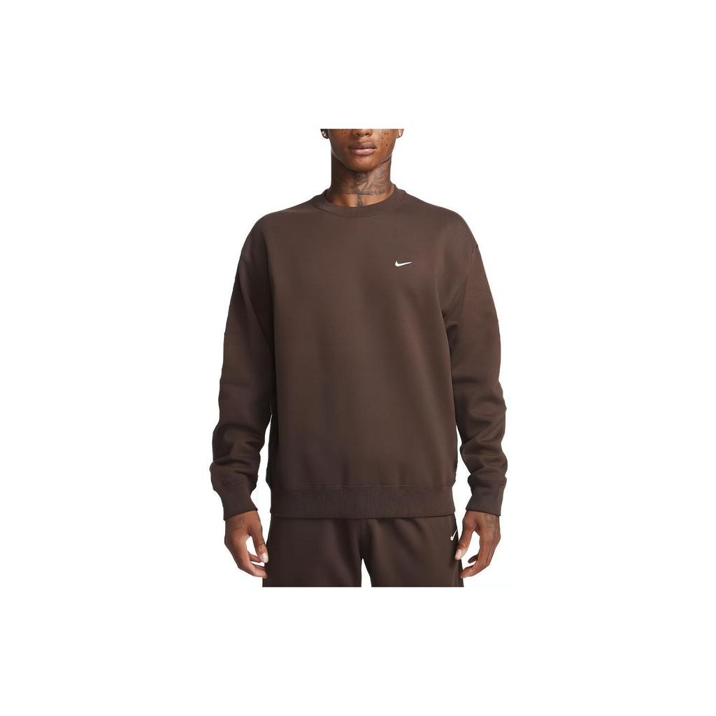 Nike Solo Swoosh Fleecová mikina s kapucí Barokní hnědá Pánská Streetwear DX1361-237