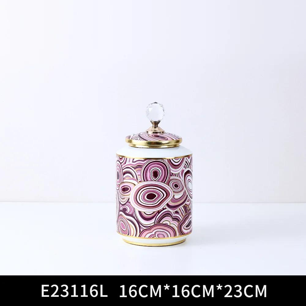 Nordic Light Luxury Ceramic Storage Jar Decoration Living Room Dried Flower Flower Arrangement Accessories Home Decoration Vase