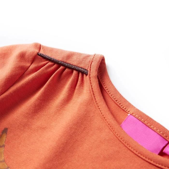 T-shirt enfants à manches longues imprimé chat 2 couleurs et 5 dimensions disponibles