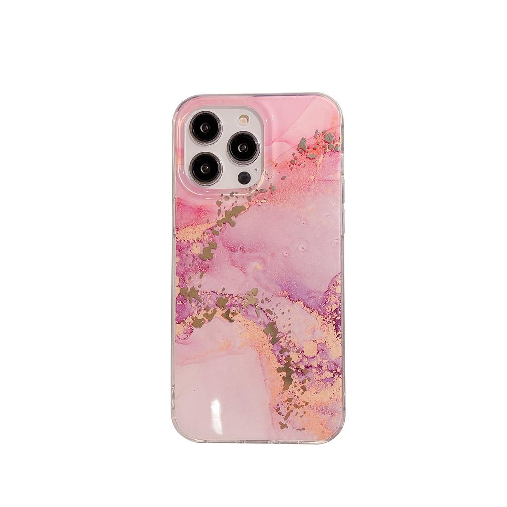 IPhone 15 Mobile Phone Glazed Marble Shell Suitable for Apple 13/14/15 ProMax Gold Stamping Full Package