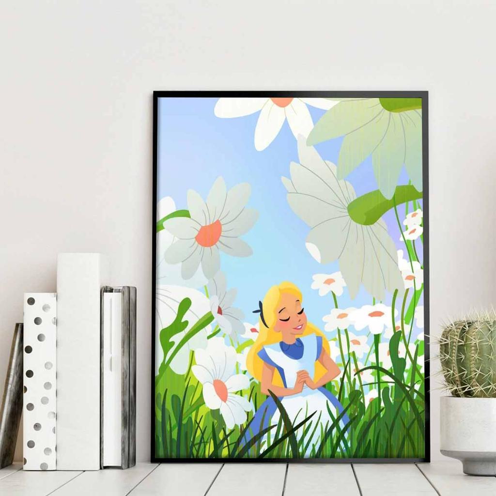 5D Diy Diamond Painting Alice and The Little Daisy Full Drill Rhinestones Mosaic Embroidery Handmade Products Home Decor Gift