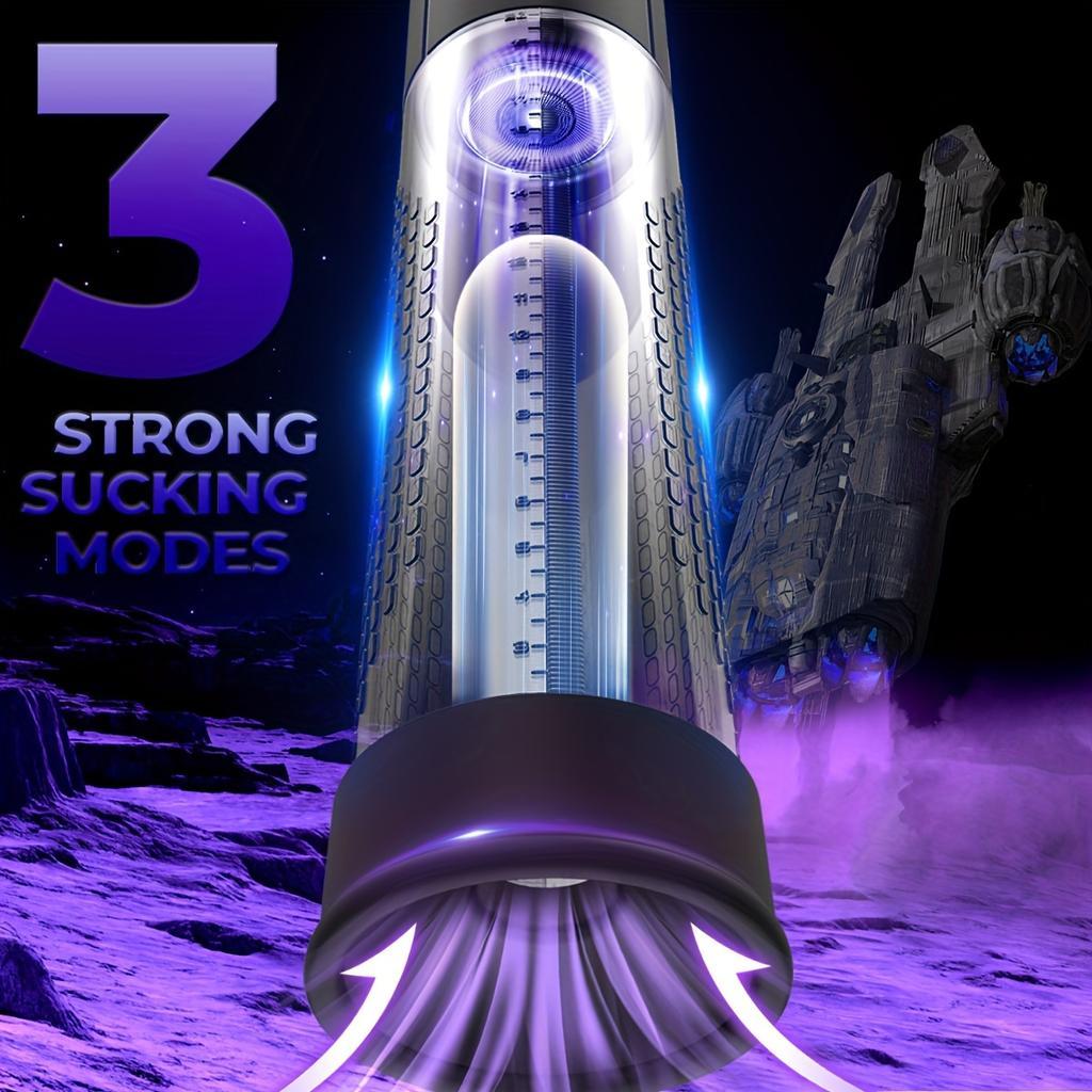 1 Electric Penis Pump Penis Vacuum Pump with 4 Smart Training Modes and 3 Sucking Modes, Automatic Male Masturbator Pump Unit with 2 Silicone Sleeves