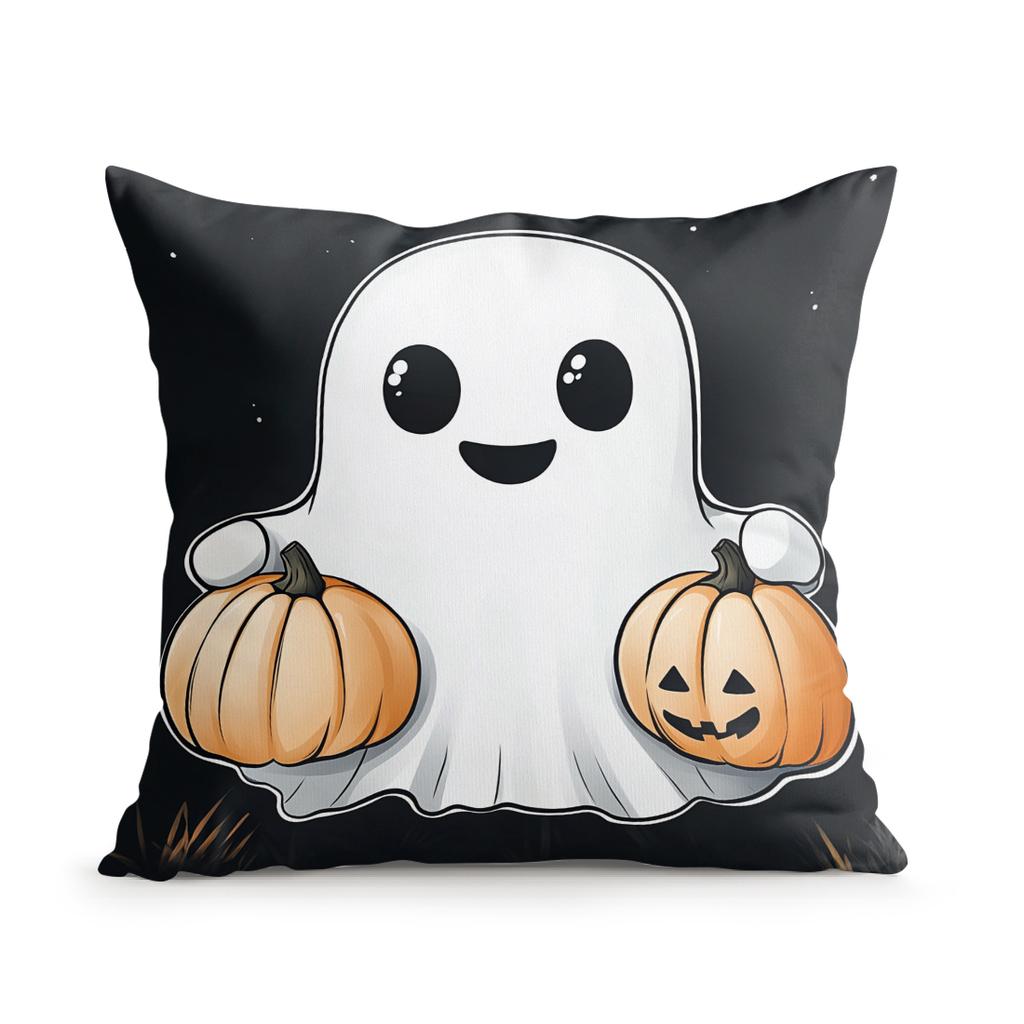 Cute Ghost Of Halloweencushions Pillowcase Polyester Cushion Cover Throw Pillow Sofa Decoration Pillowcover Home Decor