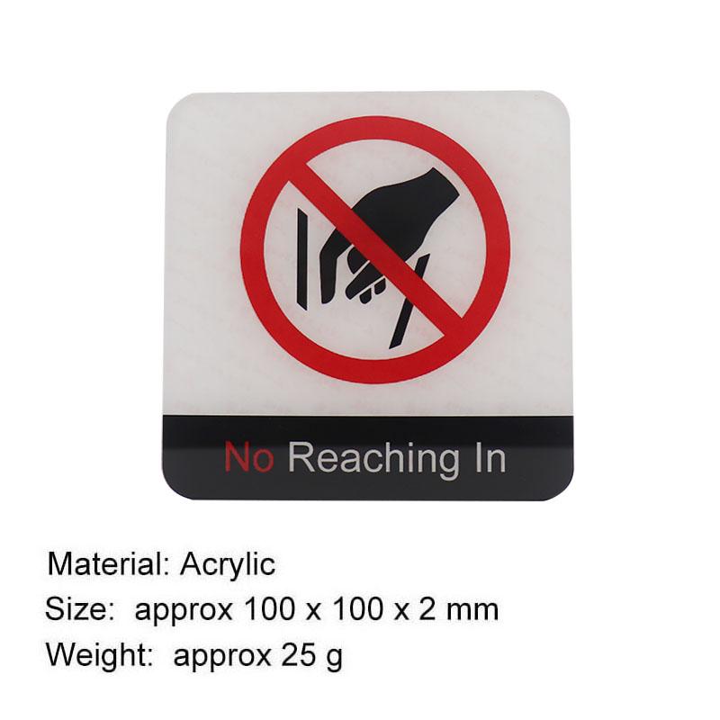 Pop Black Acrylic Creative Signage No Reaching In Sign Wall Label Sticker Warning Badge for Zoos Aquariums Rotating equipment Power distribution boxes