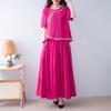 Fashionable Ethnic Midi Skirt Two-Piece Set for Women (2025 Summer)