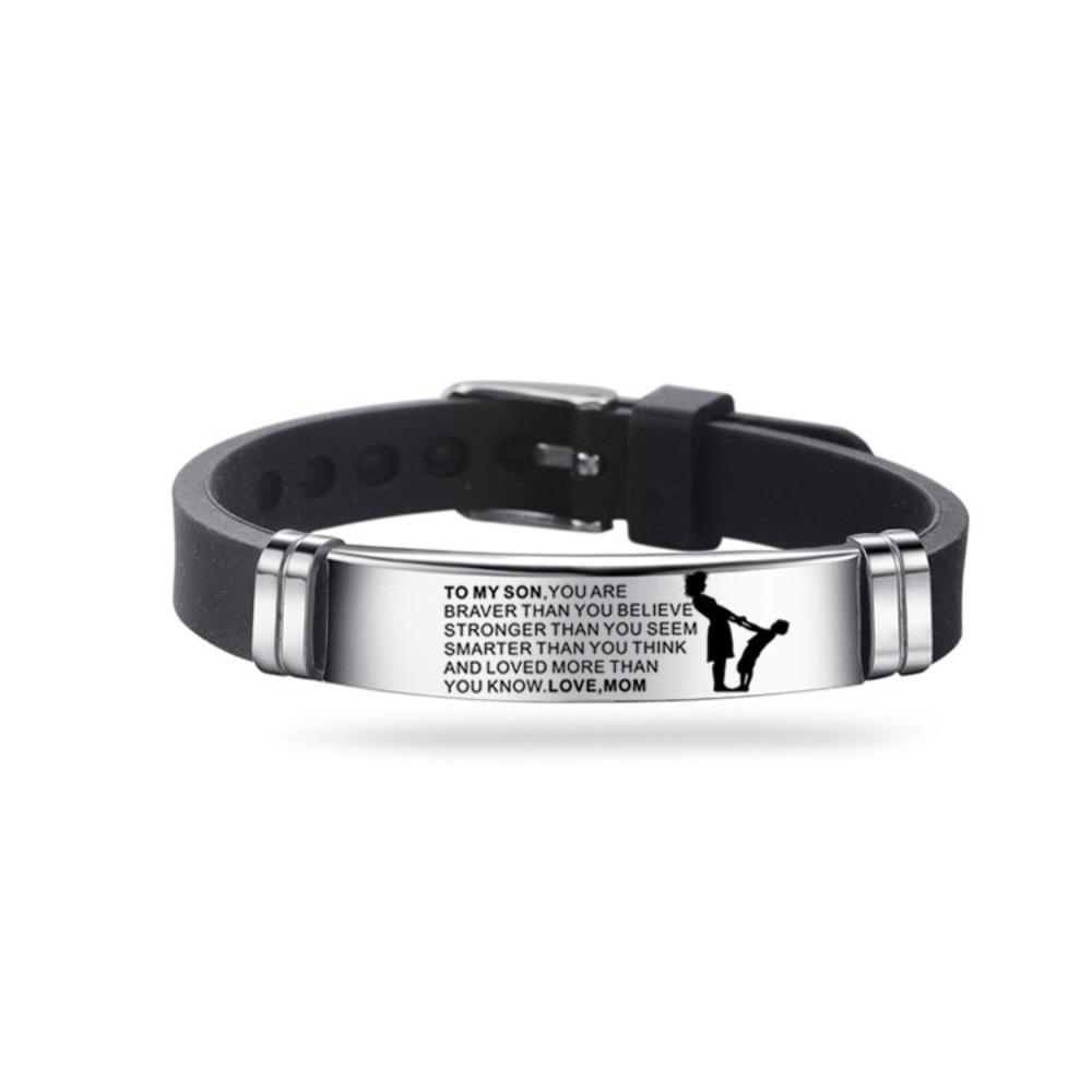 Wristband Inspirational Quote Bracelets Stainless Steel Encourage Bracelets Bracelet for Son Gift