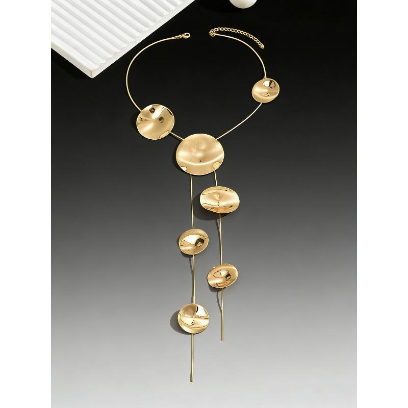 Европейский и американский простой ретро элегантный геометрический круглый кулон