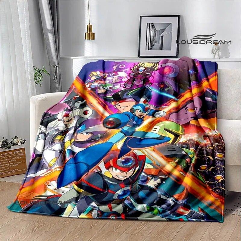 Rockman Game Cartoon Printed Blankets Warm Blanket Soft and Comfortable Home Travel Bed Blanket Picnic Blanket Birthday Gift