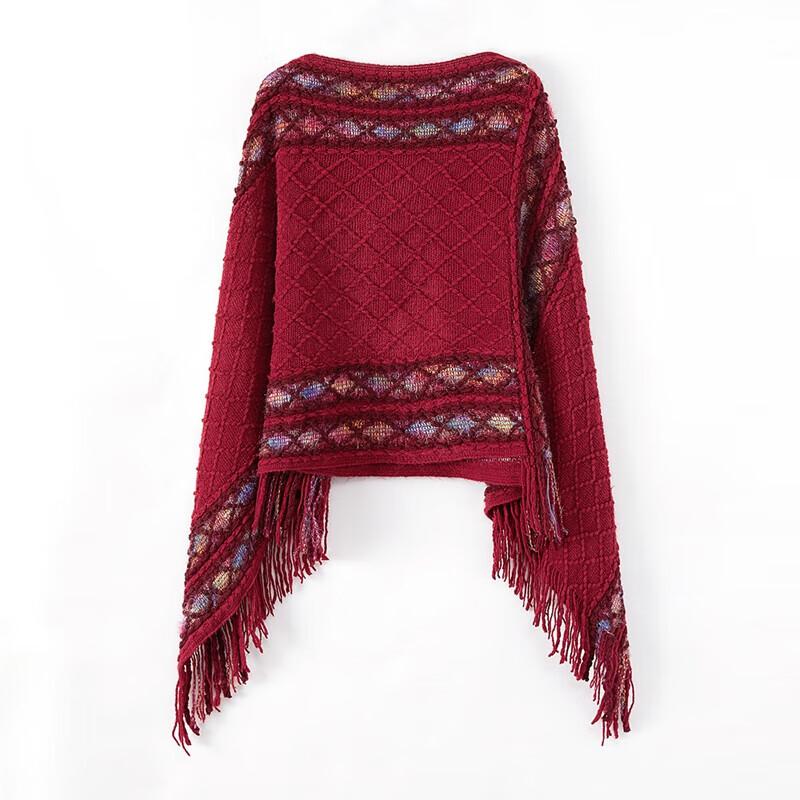 Women's Irregular Tassel Knit Shawl Cardigan