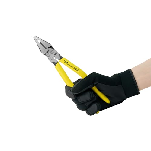 TSUNODA Electrician's Power Pliers, 225mm, Crimping Function, Eccentric, for Electrical Work, PP-225A