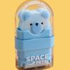 1/4pcs Pocket-Sized Space-Themed Eraser with Cute Astronaut & Rocket - Durable Rubber Erasers Suitable for Office