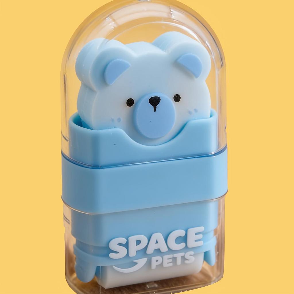 1/4pcs Pocket-Sized Space-Themed Eraser with Cute Astronaut & Rocket - Durable Rubber Erasers Suitable for Office