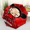 Pucca Themed Automatic Opening and Closing Umbrella, Compact Travel Umbrella, Lightweight and Portable, Suitable for Beach Commuting Busines