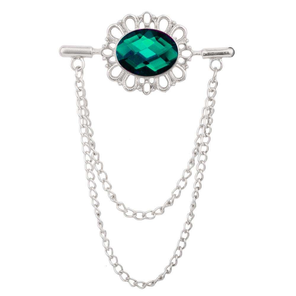 New Fashion Metal Crytal Tassel Brooch Shirt Collar Pin Scarf Buckle Badge Corsage Brooches for Women Men Jewelry Accessories