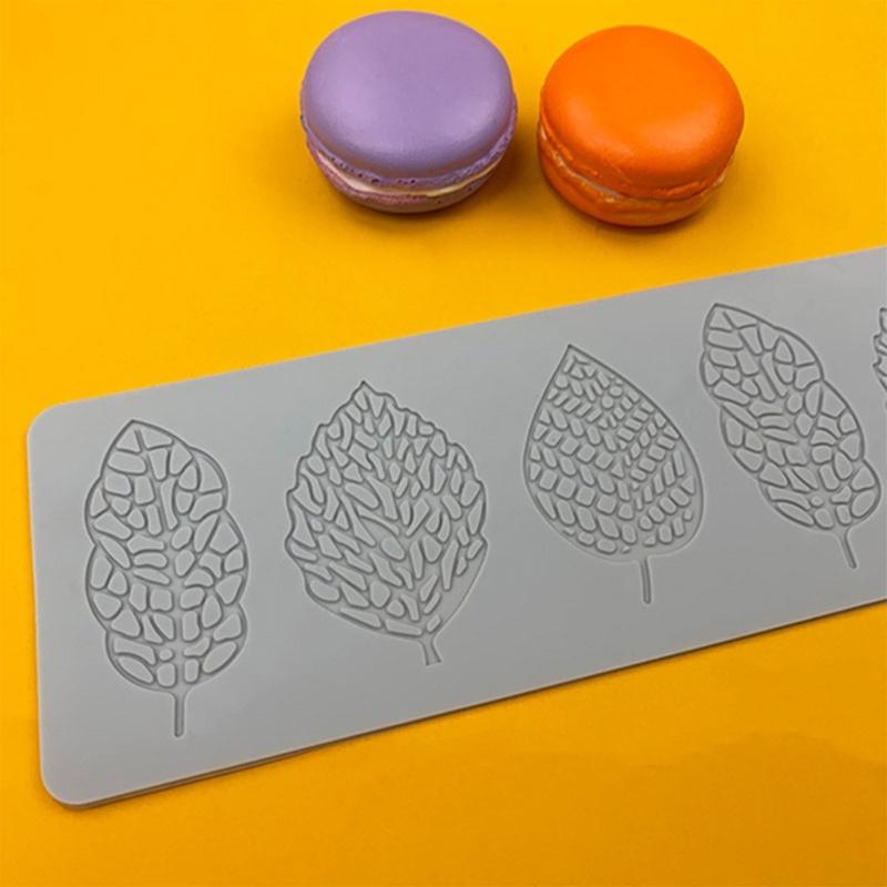 Leaf Silicone Mold Sugar Flipping Cake Mold Cupcake Fondant Lace Pad Embossing-Mat Fondant Cake Decorating Mold Craft