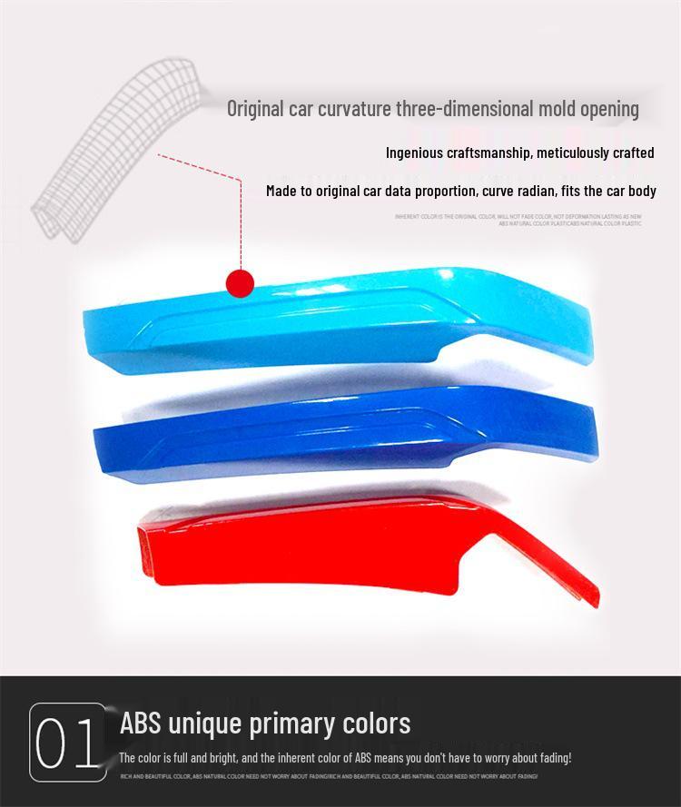 Tricolor Decorative Strips for BMW Kidney Grille: Fits 19-22 New 3 Series & G20 Series