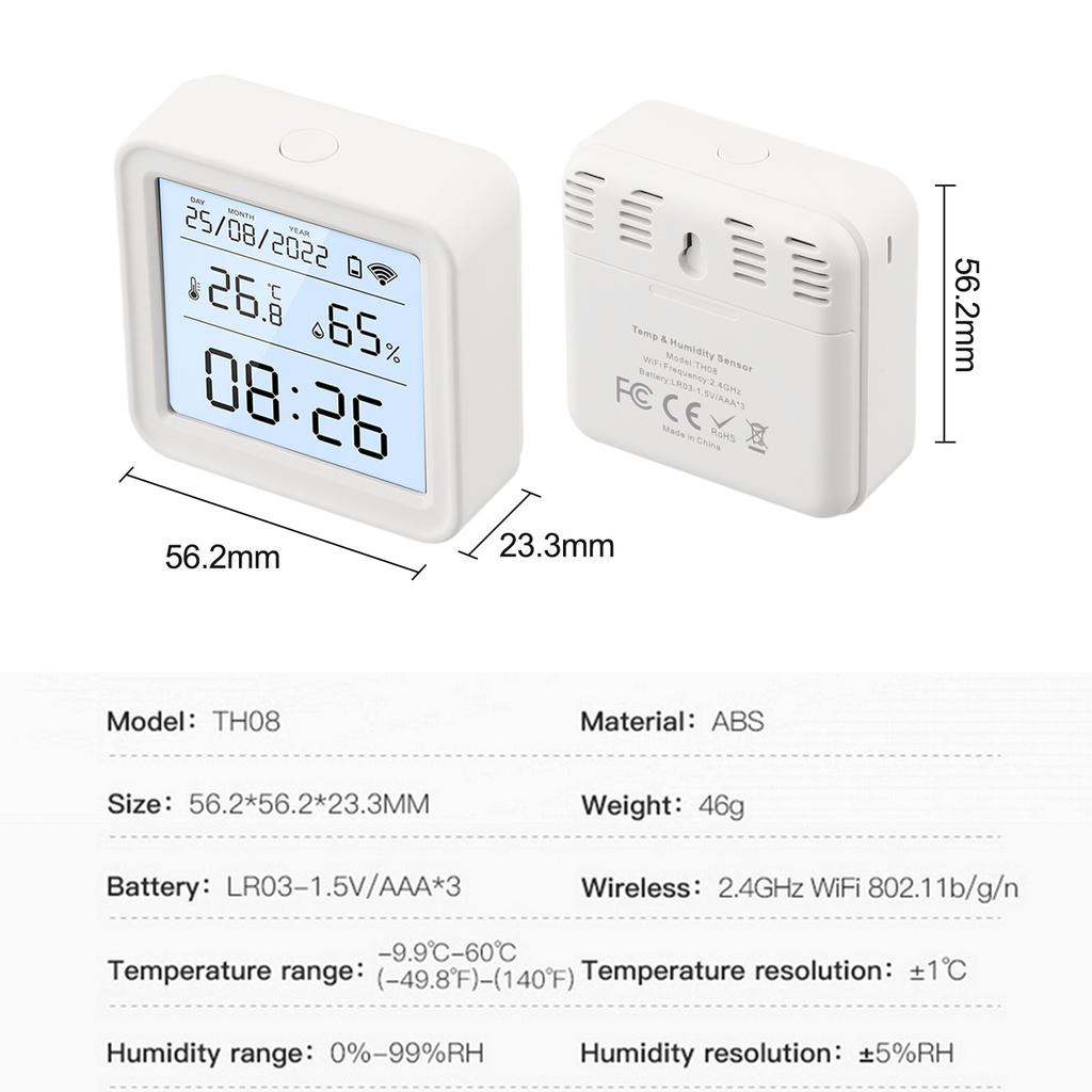 Automated Home Climate Control Humidity Smart App Control Digital Hygrometer Accurate Humidity Measurements Backlit LCD Display