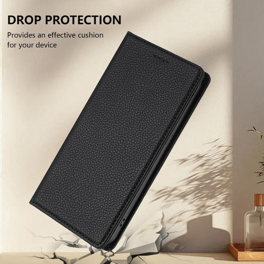 For Samsung Galaxy S25 Edge Wallet Case RFID Blocking Litchi Texture Leather Mobile Cover