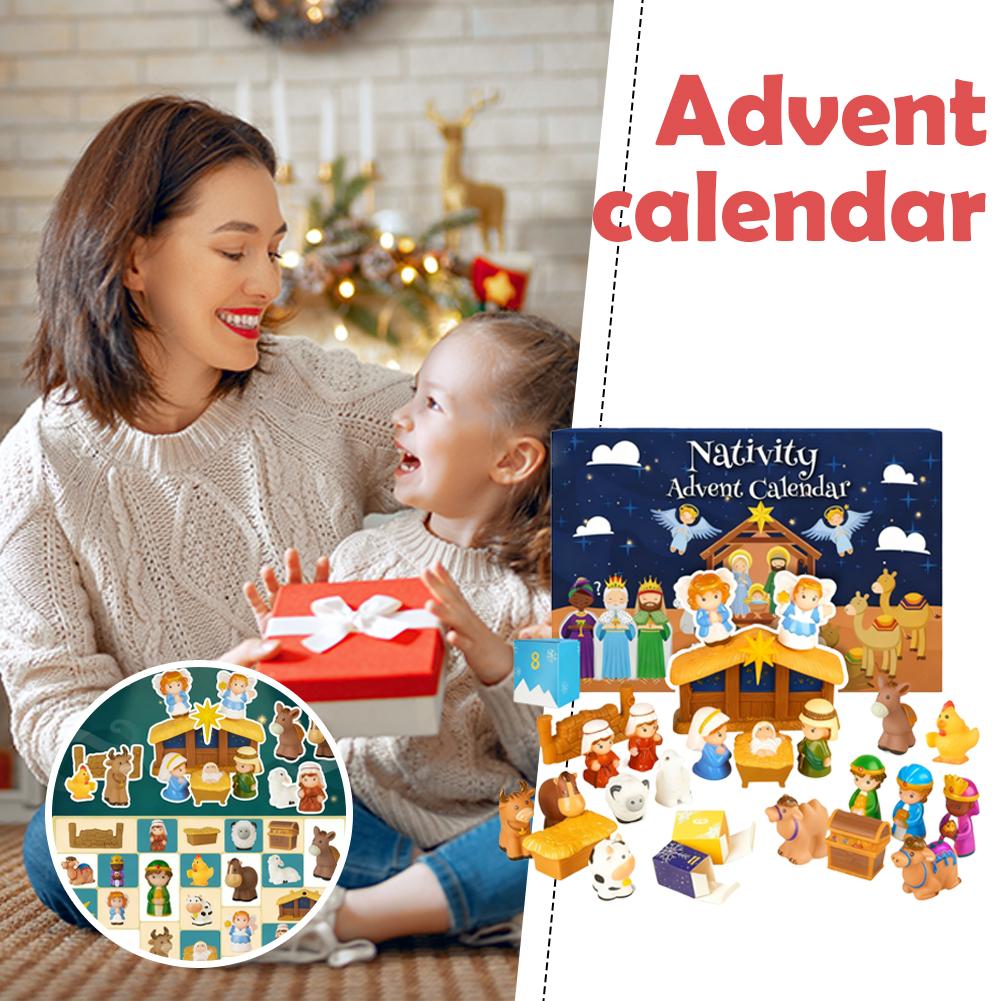 Nativity Advent Calendar 2025 Building Blocks 24-Days Fun Toy for Boys Girls Festival Gift Christian Advent Countdown Calendar