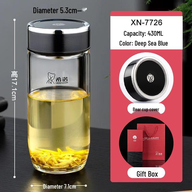 Heenoor Goose Egg High Borosilicate Glass Cup with Lid