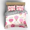 Pink Hot Air Balloon Pattern Printed Duvet Cover Set1 Duvet Cover+2 Pillowcasemulti Size Bedroom Bedding Decor Luxury Gifts