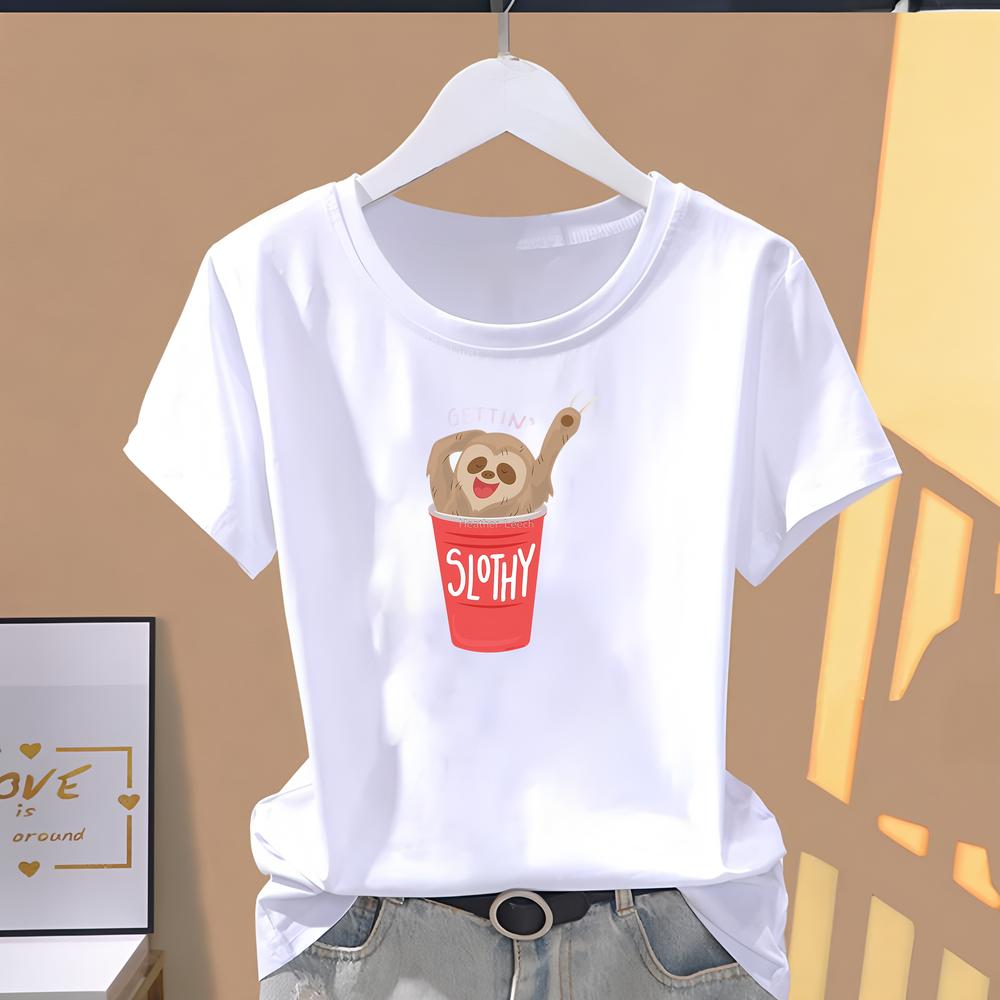 Women's T-shirt, Short-sleeve, Cute and Trendy, Perfect for Summer Daily Fashion Wear.