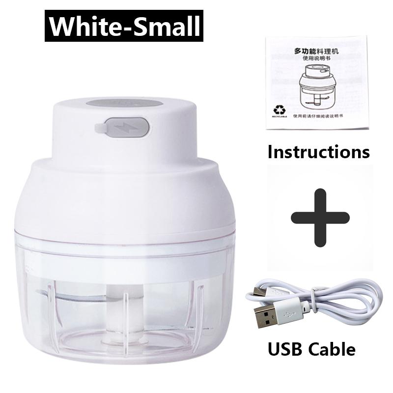 

Мини-кухонный комбайн с зарядкой через USB, мощный мотор, блендер для имбиря, чили, мясорубка, кухонный миксер, инструменты 100/250 мл