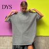 Men Women Casual Shirt T-shirt Round Neck Short Sleeve Loose Fit Tee Solid Color Washed Distressed Retro Pullover Tops Streetwear Top