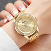 Fashion Rhinestone Women Watches Ladies Alloy Band Arabic Dial Analog Quartz Wrist Watches
