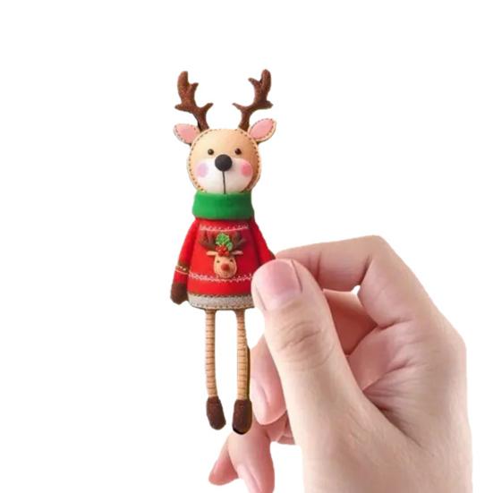 Weihnachts Rentier Hängeornamente 2D Holz Rentier Dekorationen Bunte Rentier Ornamente