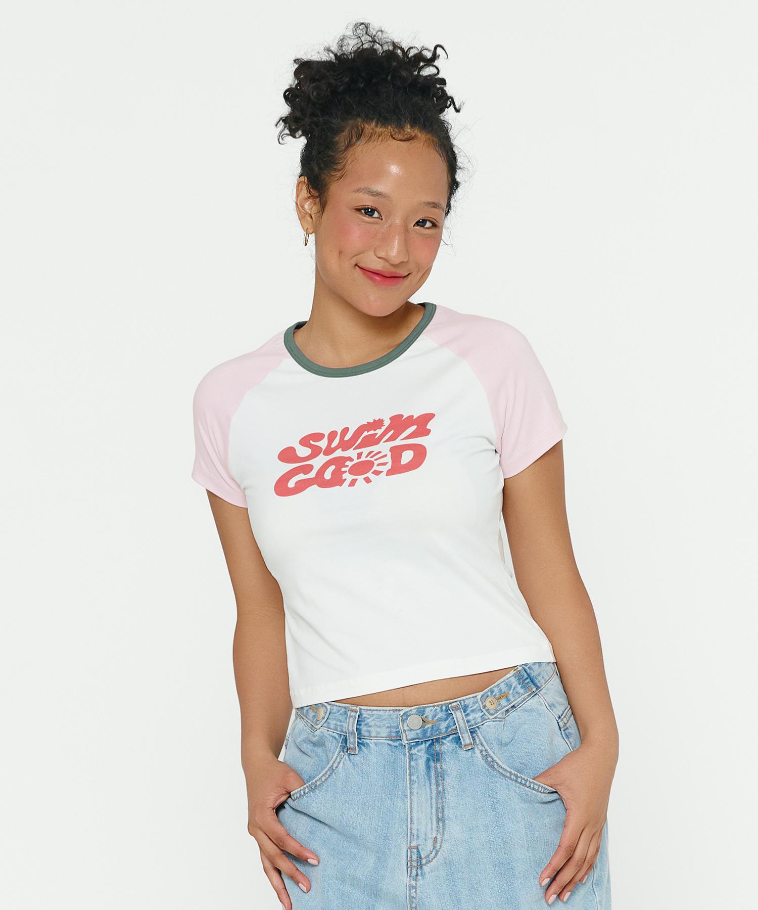 Umpa Swimgood Raglan Crop Short Sleeve T-Shirt