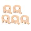 5Pcs Wooden Teether Toys Natural Beech Sturdy Durable Impact Resistance Smooth Safe Non Toxic Wood