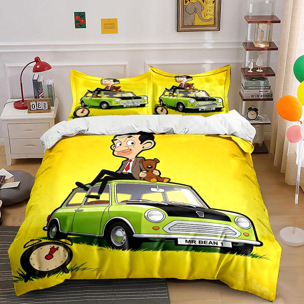 Car, man, teddy bear. Bedding sets Duvet cover sets Duvet covers Pillowcases(1 * Duvet Cover 2 * Pillowcases without duvet insert)