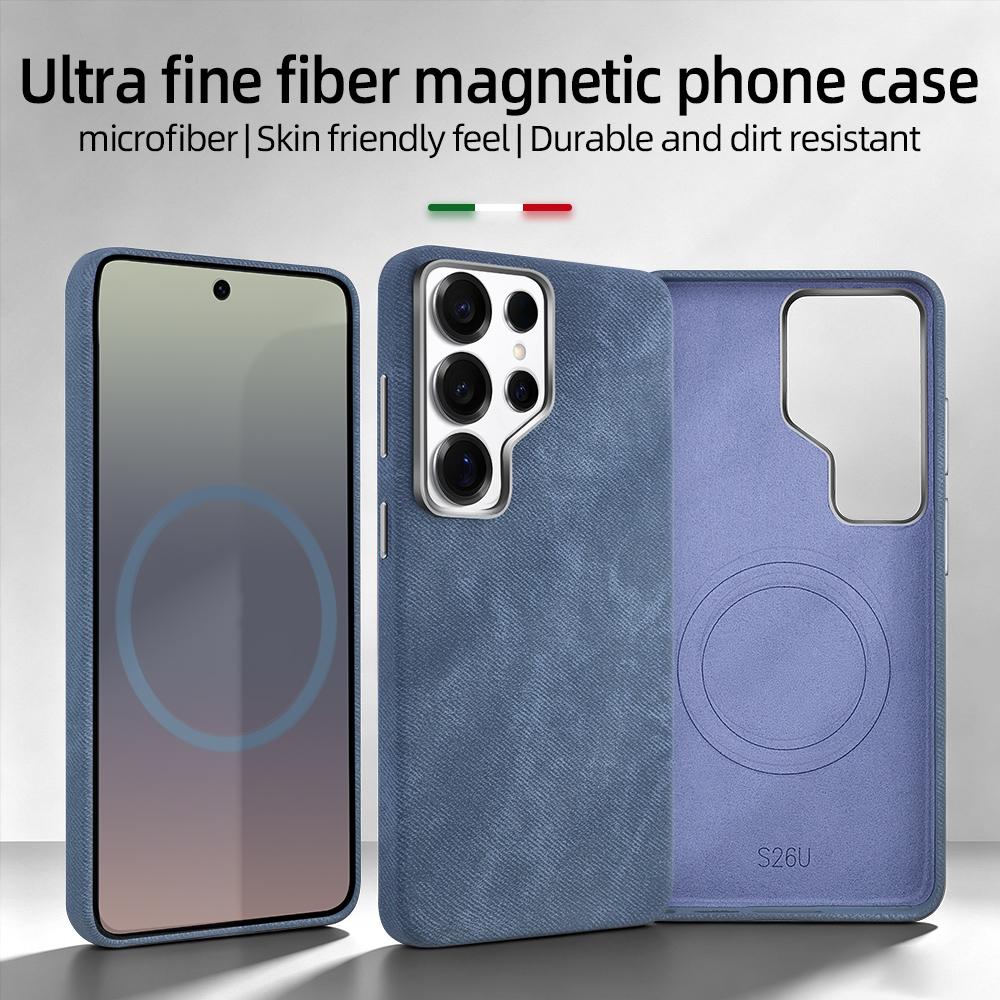 Vietao Microfiber Cell Phone Case S24U S25U Phone Cover For Samsung S26 Ultra With Magnetic Wireless Charging, Metal Camera Lens