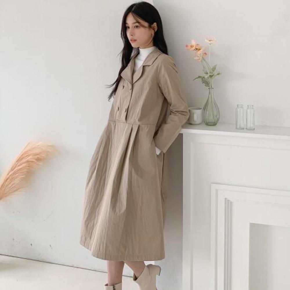 New Arrivals Open Run Arose Winter Guest Dress Long Dress Women Double Button Tr