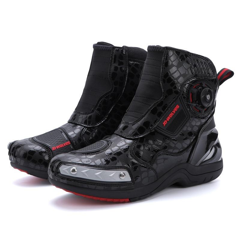 Waterproof Locomotive Shoes Luminous Motorcycle Riding Shoes Men's Riders Locomotive Boots Racing Short Boots Four Seasons
