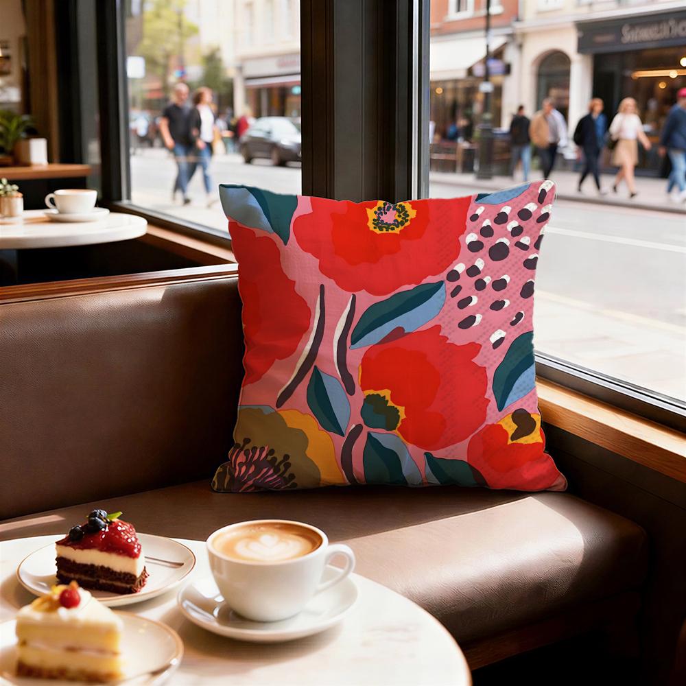 Artistic Background Patterns Cushion Cover Set of  Decorative Short Plush Pillow Covers for Sofa Soft  Cushion Case x cm
