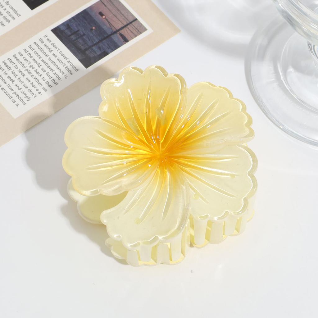 Gradient Flower Acrylic Hair Claw Clip for Women Sweet Hair Claws Crab Clamp Barrettes Hawaiian Headwear Accessories