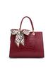 Genuine cowhide leather women's handbag with silk scarf, Chinese style crocodile pattern tote shoulder bag