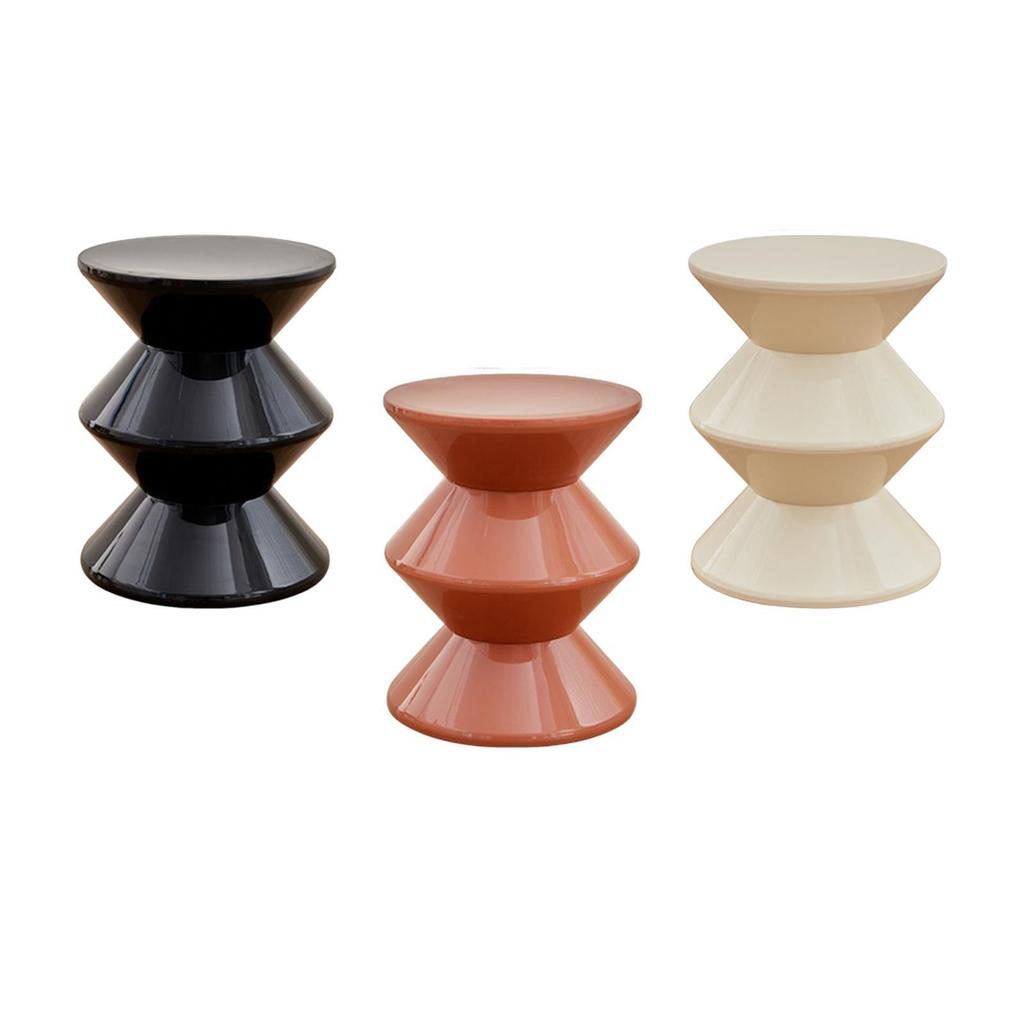 PP Hourglass Shape Stool As Bedside End Table, Space Efficient Entryway Bench